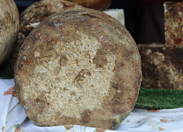 queso gamonéu expuesto en un stand