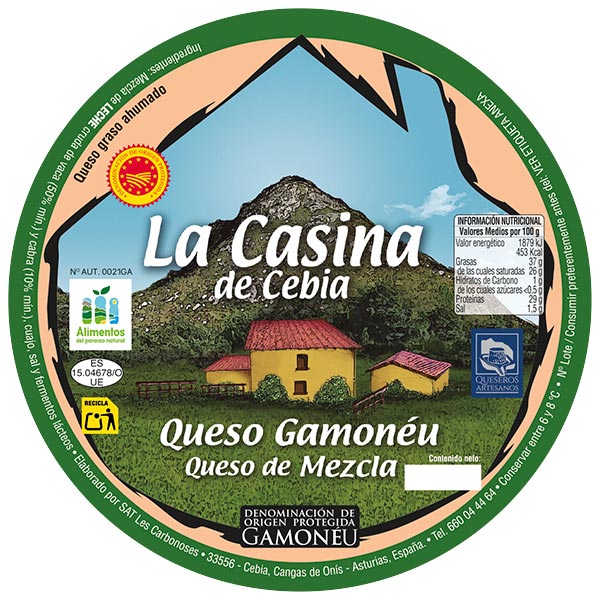 Etiqueta de la Casina de Cebia