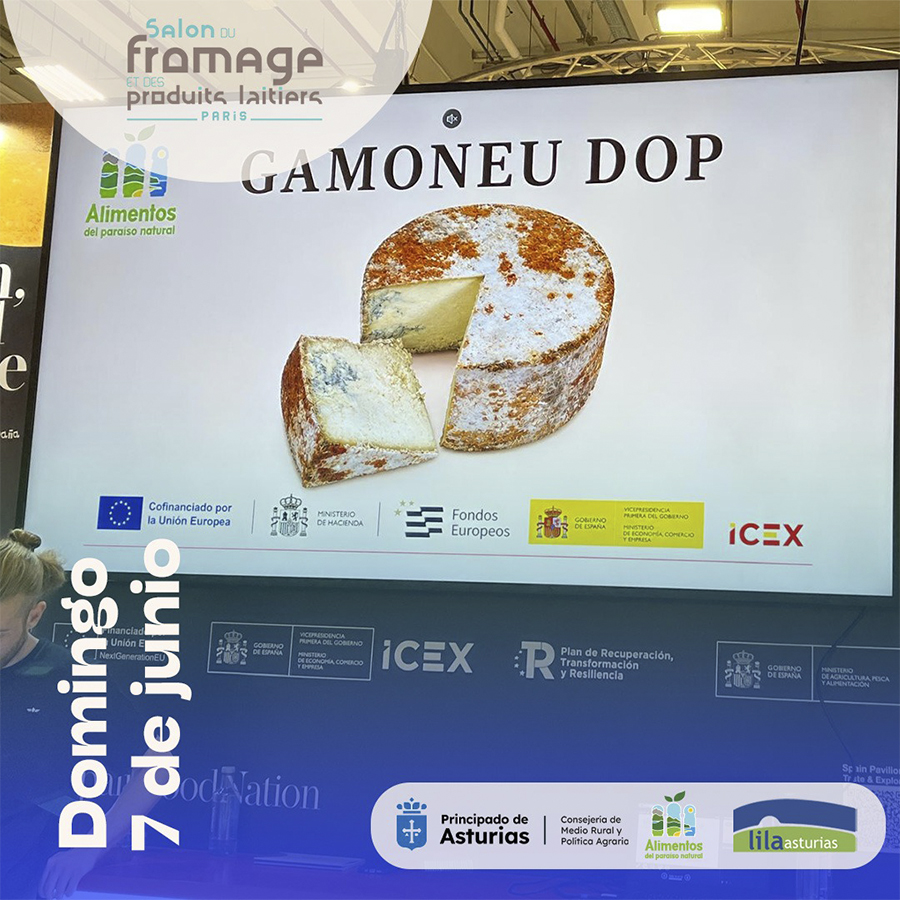 Cartel con el Queso Gamonéu en el Salon du Fromage et des Produits Laitiers de París